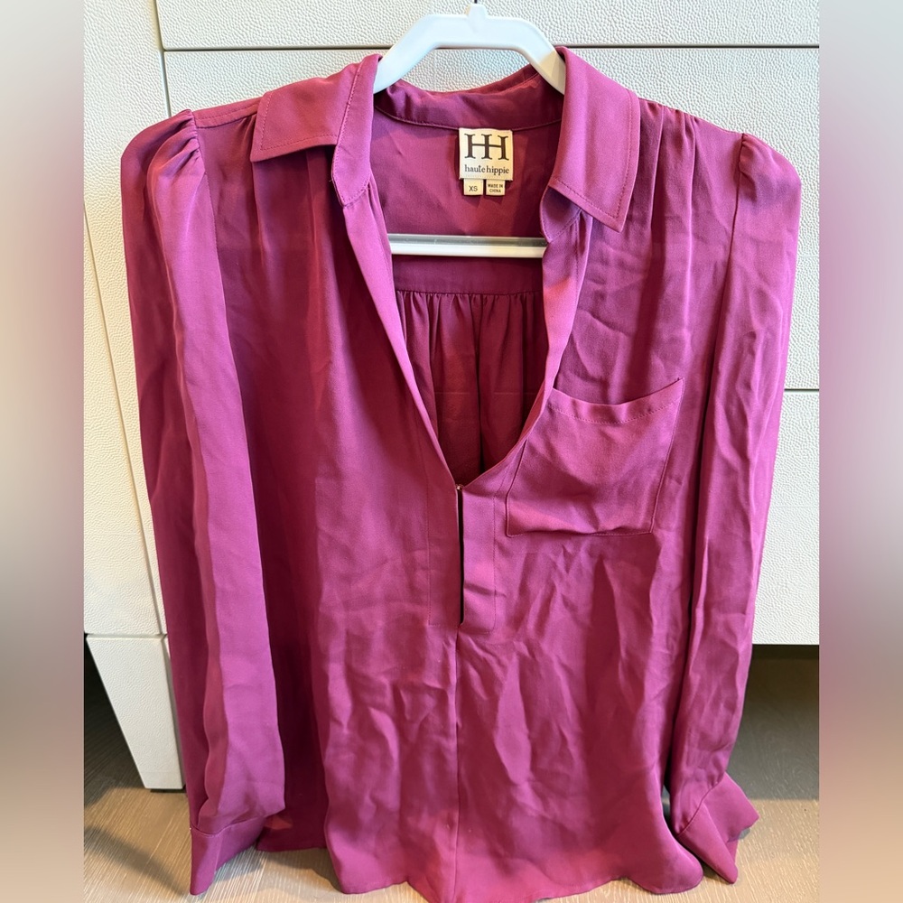Haute Hippie Deep Pink Blouse